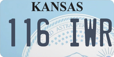 KS license plate 116IWR