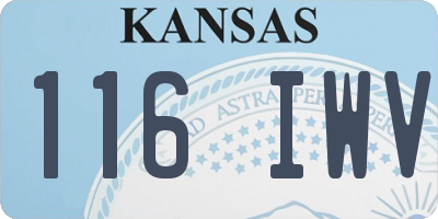 KS license plate 116IWV