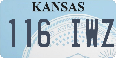 KS license plate 116IWZ