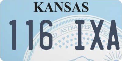 KS license plate 116IXA