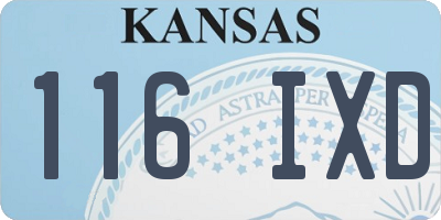 KS license plate 116IXD