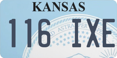 KS license plate 116IXE