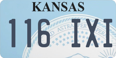 KS license plate 116IXI