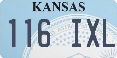 KS license plate 116IXL