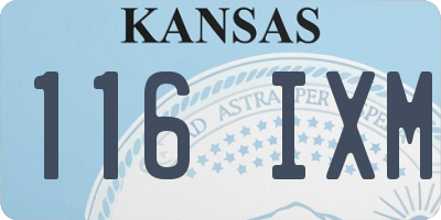 KS license plate 116IXM
