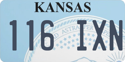 KS license plate 116IXN