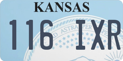 KS license plate 116IXR
