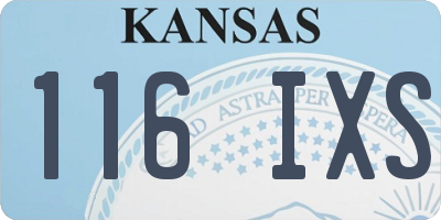 KS license plate 116IXS