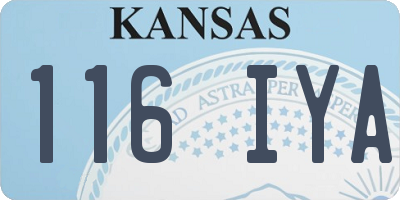 KS license plate 116IYA