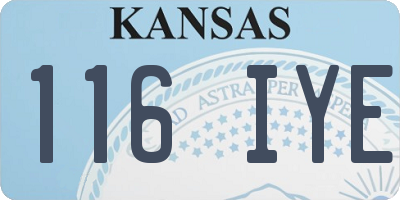 KS license plate 116IYE