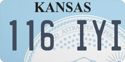 KS license plate 116IYI