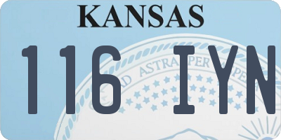 KS license plate 116IYN