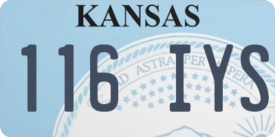KS license plate 116IYS