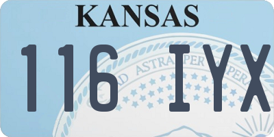 KS license plate 116IYX