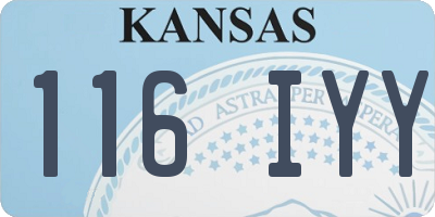 KS license plate 116IYY