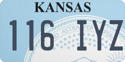 KS license plate 116IYZ