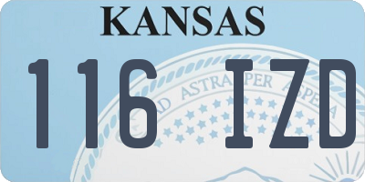 KS license plate 116IZD