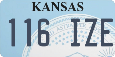 KS license plate 116IZE