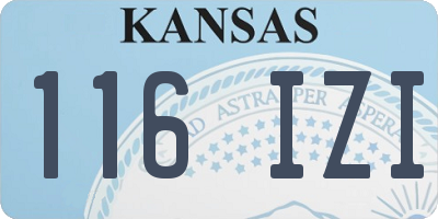 KS license plate 116IZI