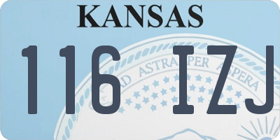 KS license plate 116IZJ