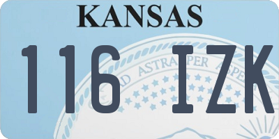 KS license plate 116IZK