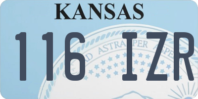 KS license plate 116IZR