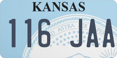 KS license plate 116JAA