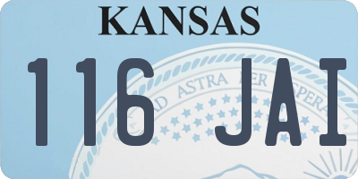 KS license plate 116JAI