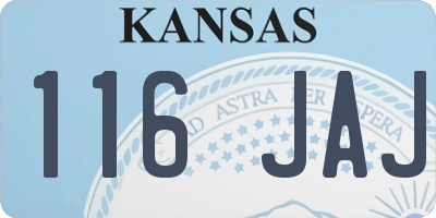 KS license plate 116JAJ