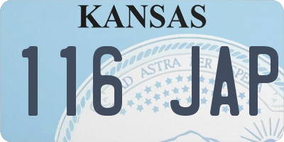 KS license plate 116JAP