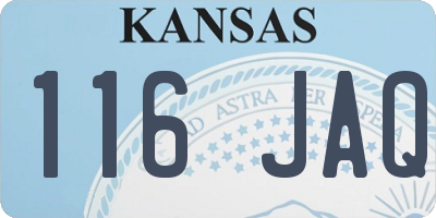 KS license plate 116JAQ