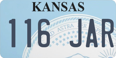KS license plate 116JAR
