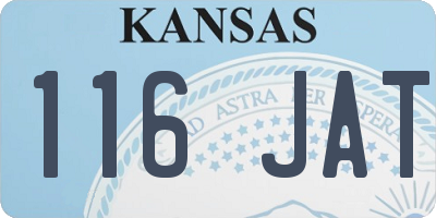 KS license plate 116JAT