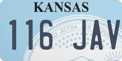 KS license plate 116JAV