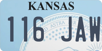 KS license plate 116JAW
