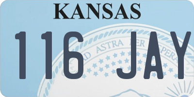 KS license plate 116JAY