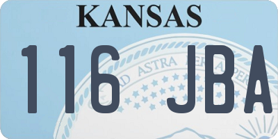 KS license plate 116JBA