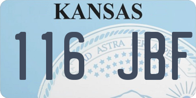 KS license plate 116JBF