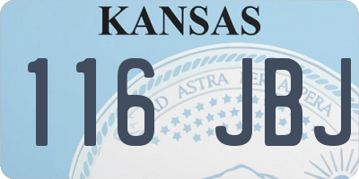 KS license plate 116JBJ