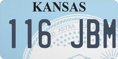 KS license plate 116JBM