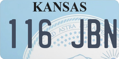 KS license plate 116JBN
