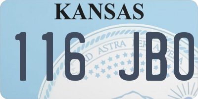 KS license plate 116JBO