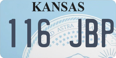 KS license plate 116JBP