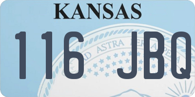 KS license plate 116JBQ
