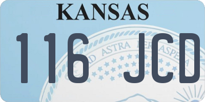 KS license plate 116JCD