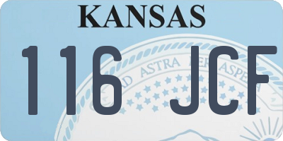 KS license plate 116JCF