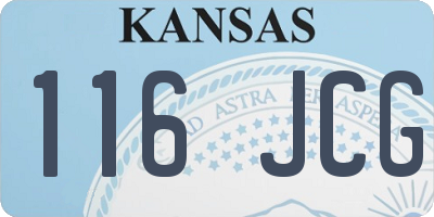 KS license plate 116JCG