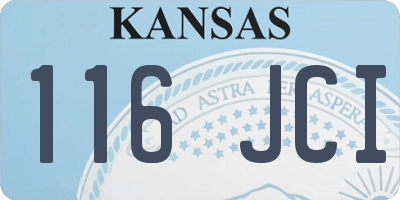 KS license plate 116JCI