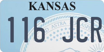 KS license plate 116JCR
