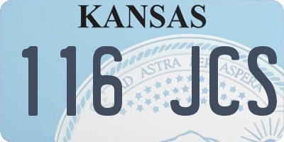 KS license plate 116JCS